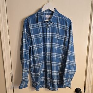 Southern Tide Blue and White Checkered Button-Down Shirt